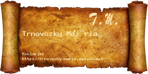 Trnovszky Mária névjegykártya